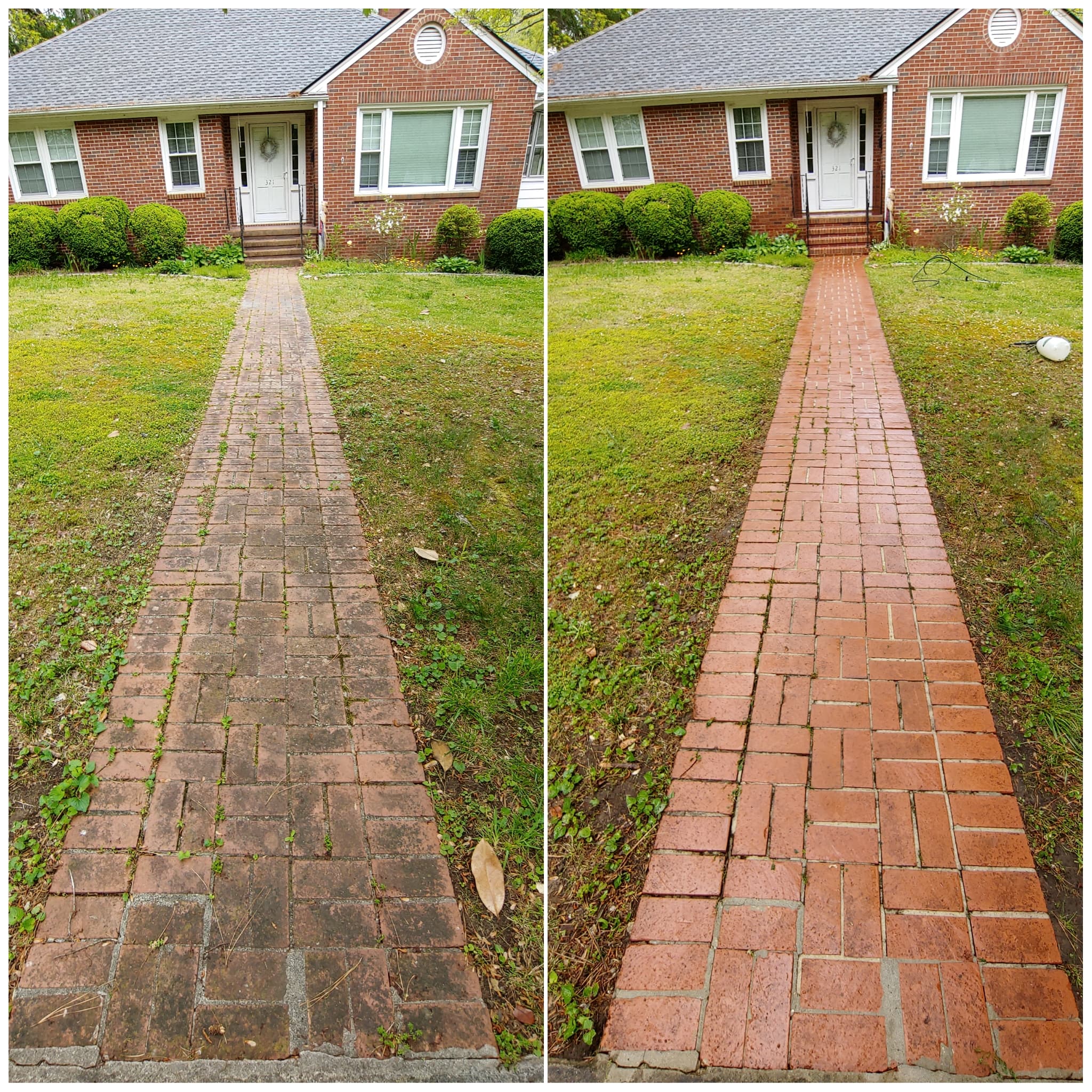 Brick walkway porch cleaning oxford nc