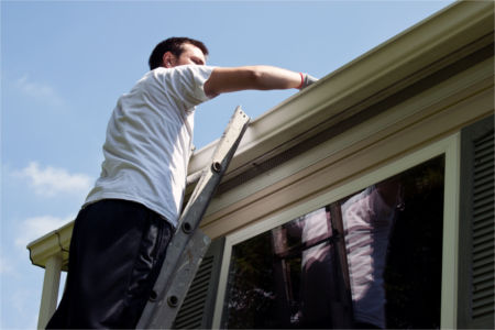 Fall gutter cleaning