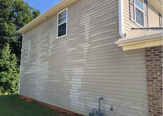 Oxidized chalky vinyl siding